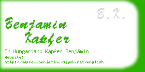 benjamin kapfer business card